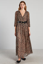 Long Chiffon V-Neck Dress