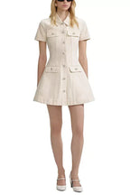 Flowering Girl Women Vanessa Cream Collared Denim Mini Dress