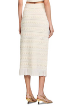 Flowering Girl Women Crochet Trim Knit Skirt In Ecru