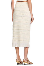 Crochet Trim Knit Skirt in ecru