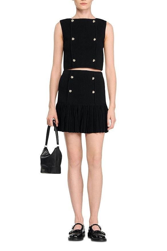 Marcia Black Double Breasted Vest