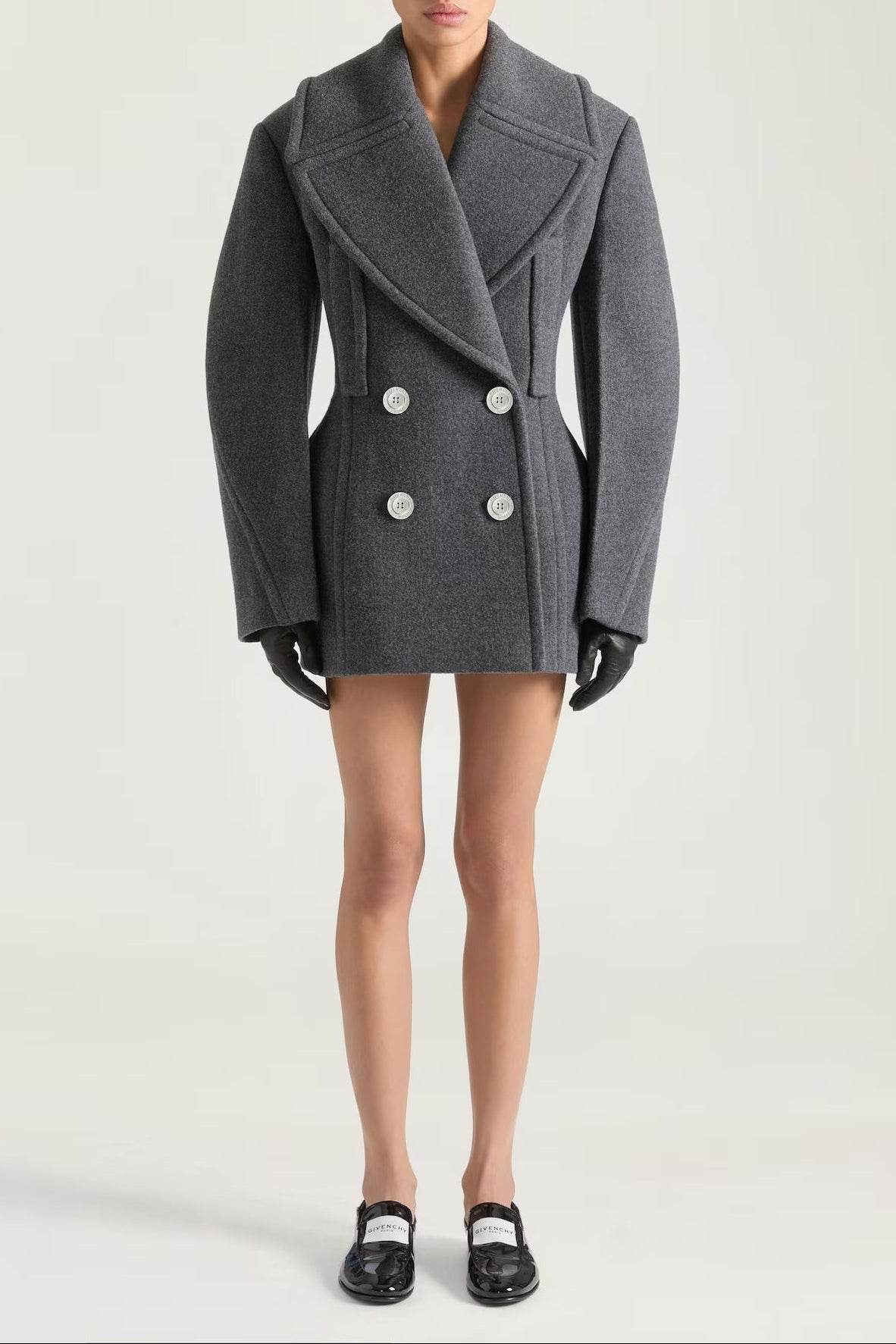 Rosemary Peacoat In Wool In Gray