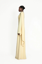 Flowering Girl Women murray Yellow Pearl Trim Shawl Detail Maxi Dress