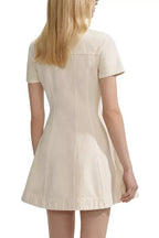 Flowering Girl Women Vanessa Cream Collared Denim Mini Dress