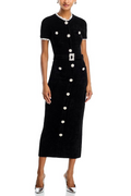 Flowering Girl Women Kama Black Chenille Knit Midi Dress