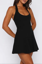 Flowering Girl Women Roxanne Backless Halter Mini Dress In Black
