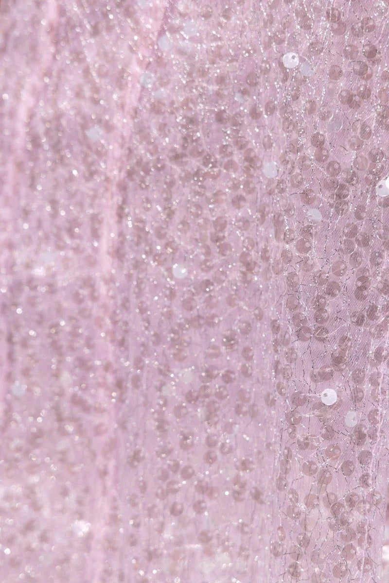 Lavender Sequin Corset Maxi Dress