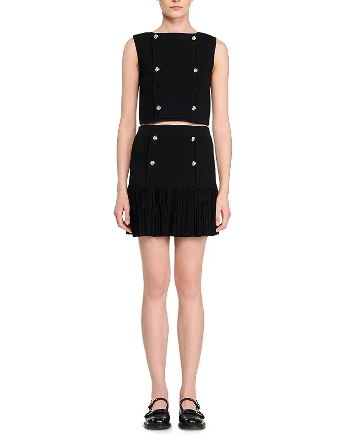 Marcia Black Double Breasted Vest