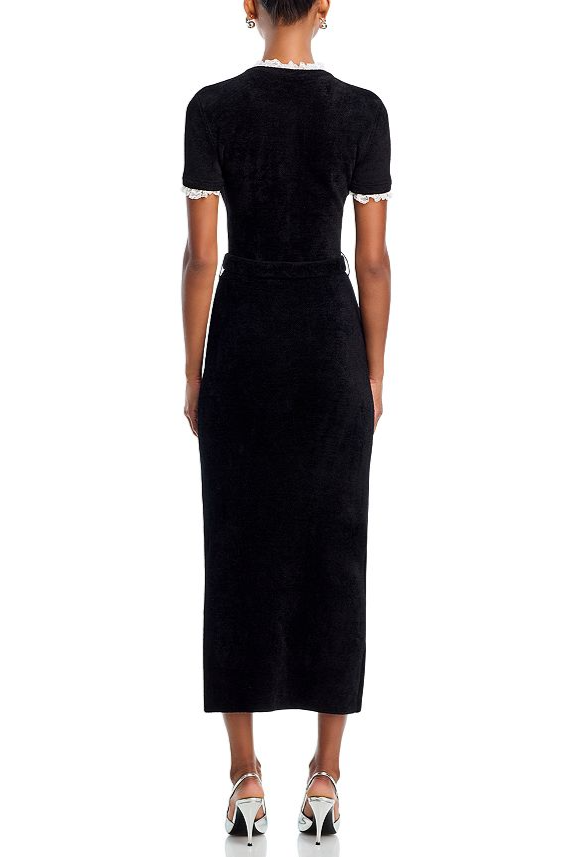 Flowering Girl Women Kama Black Chenille Knit Midi Dress