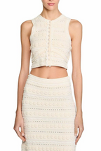 Flowering Girl Women Crochet Top In Ecru
