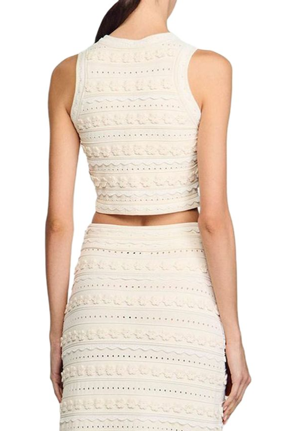 Flowering Girl Women Crochet Top In Ecru
