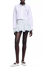 Flowering Girl Women Lace Flower Embroidery Mini Skirt In Sky Blue
