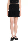 Marcia Black Double Breasted Ruffle Mini Skirt