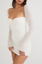 Flowering Girl Women Apricot Crystal Satin Lace Cutout Midi Dress