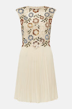 Flowering Girl Women sequin lace floral mini dress in apricot