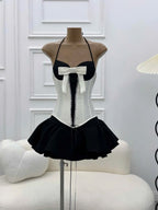 Dominic Halter Black White Patchwork Mini Dress