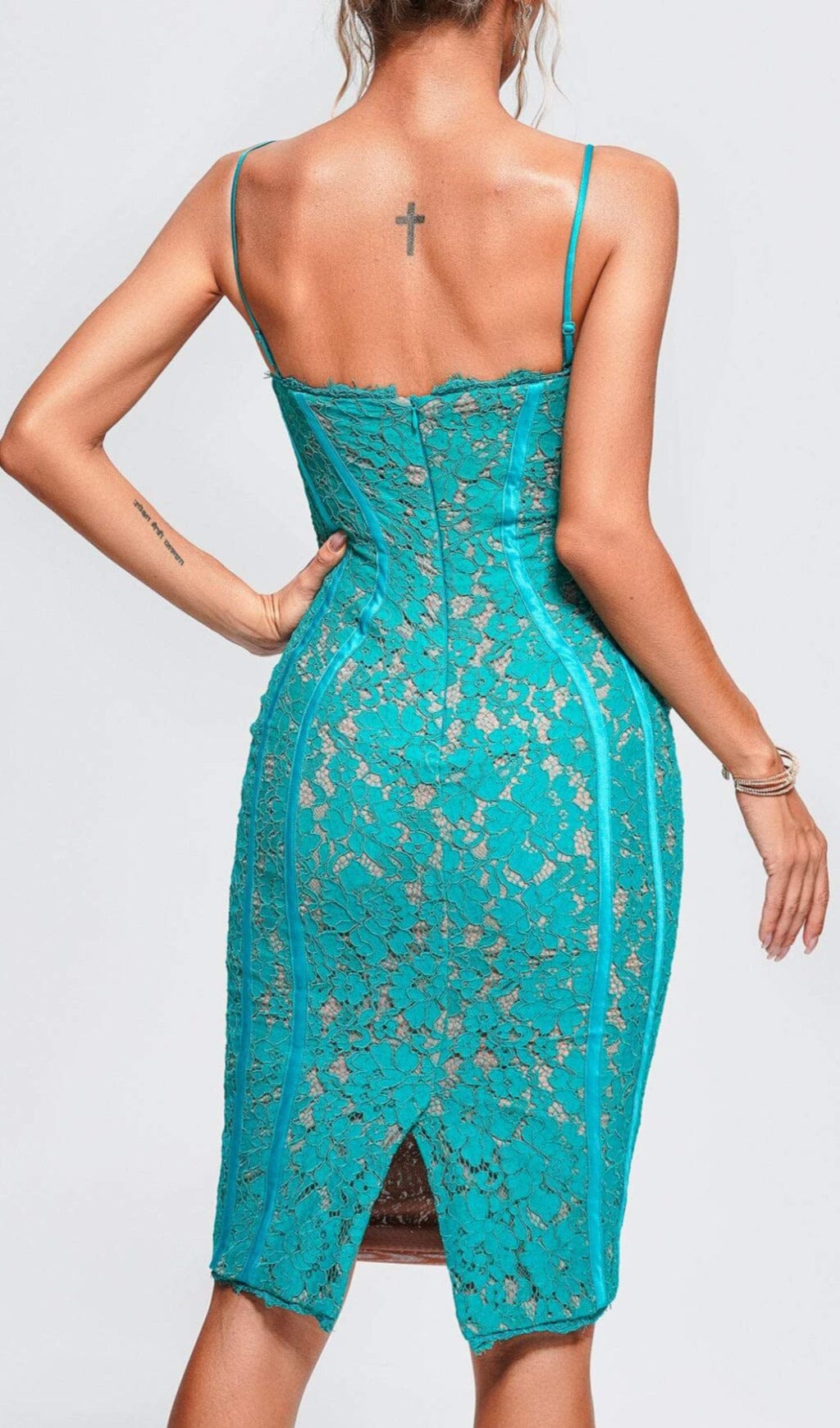 Flowering Girl Women STRAPPY LACE MIDI DRESS