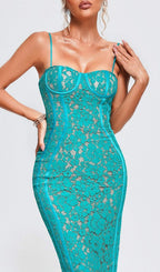 Flowering Girl Women STRAPPY LACE MIDI DRESS