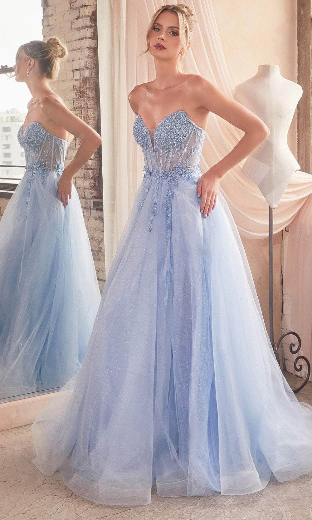 Flowering Girl Women Ladivine Beaded Appliqued A-Line Prom Gown