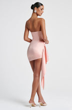Flowering Girl Women Leoni pleated satin strapless mini dress in pink