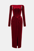 Flowering Girl Women Renwick Velvet Corset Midi Dress
