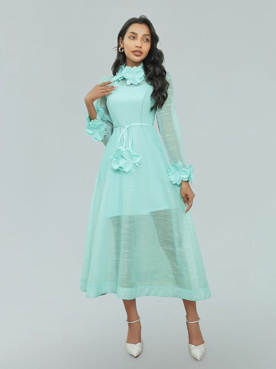 Flowering Girl Women vicky flower embellished lace midi dress in green