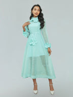 Flowering Girl Women vicky flower embellished lace midi dress in green