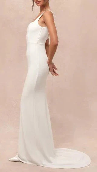 Flowering Girl Women Natural Regal Classic Sleeveless Twist-Back Maxi Dress