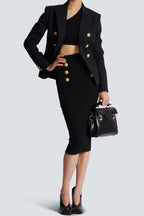 Flowering Girl Women Lynn One Shoulder Knit Set - Black