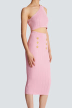 Flowering Girl Women Lynn One Shoulder Knit Set - Pink