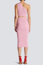 Flowering Girl Women Lynn One Shoulder Knit Set - Pink