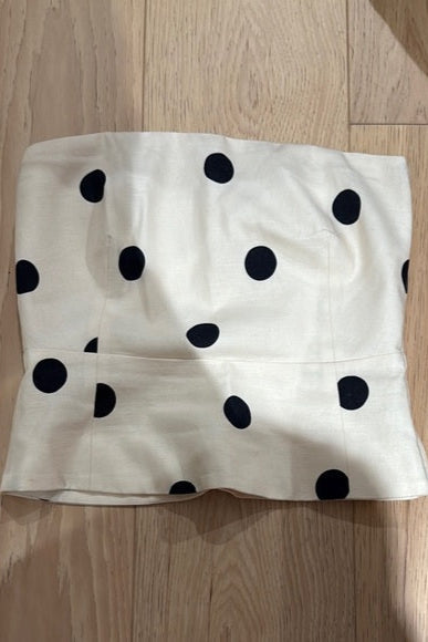 Polka Dot Strapless Tube Crop Top