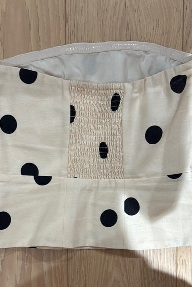 Polka Dot Strapless Tube Crop Top