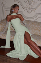 Maliyah high slit strapless Maxi Dress - Mint