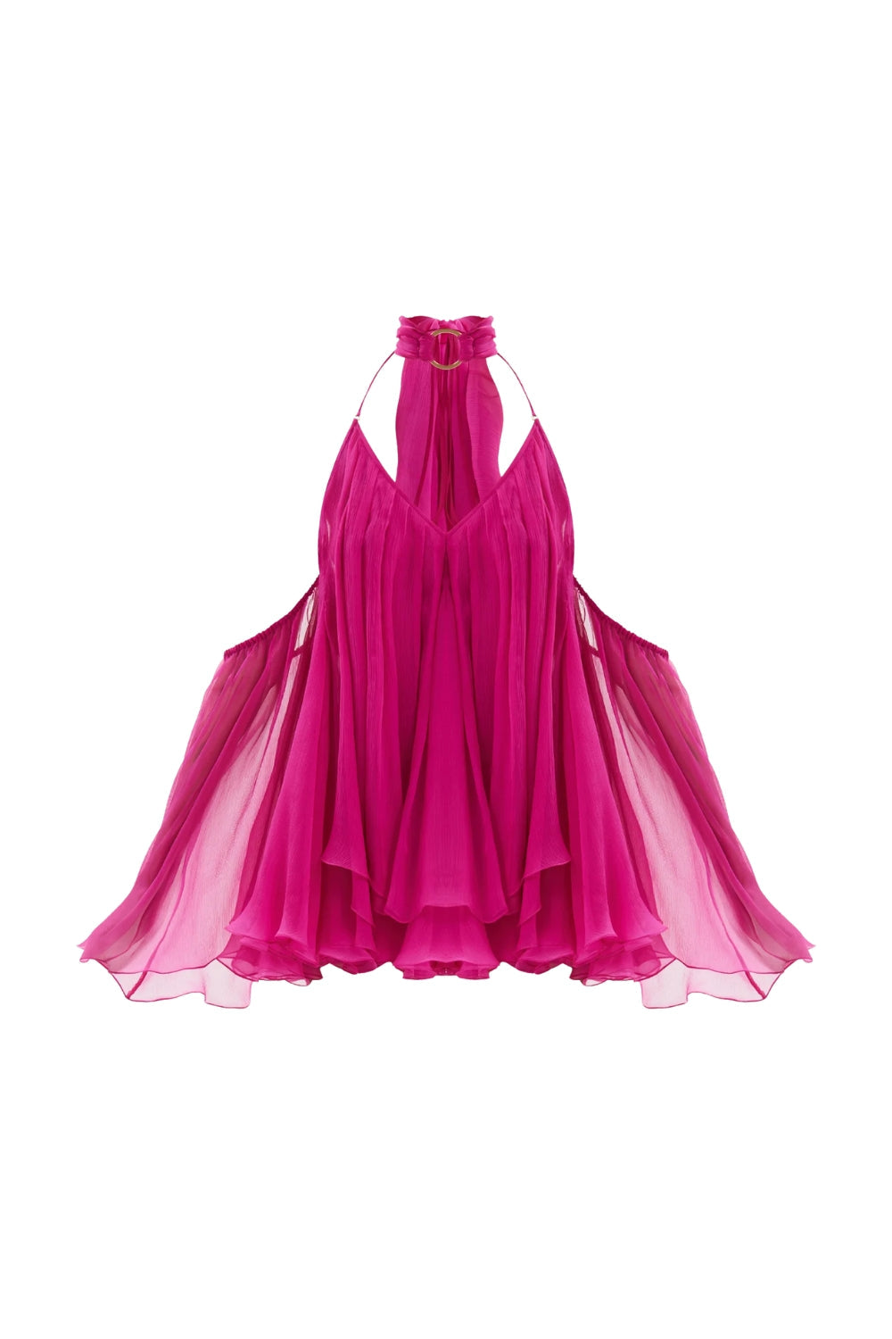 Flowering Girl Women Erica Halter Neck Lace-Up Backless Mini Dress - Fuchsia