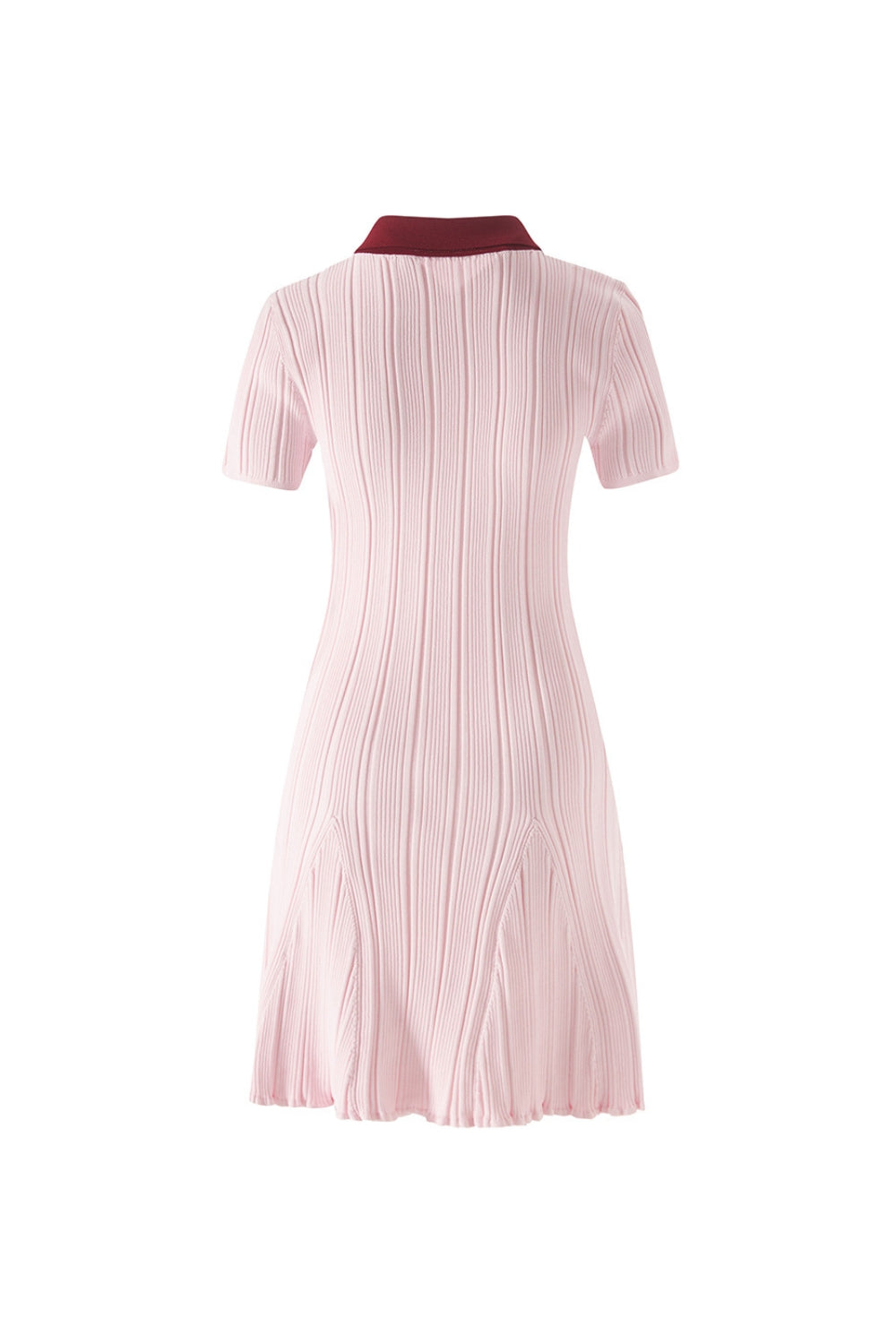 christine Pink Contrast Collar Knit Mini Dress