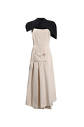 gustave Khaki Cape sleeveless irregular midi dress