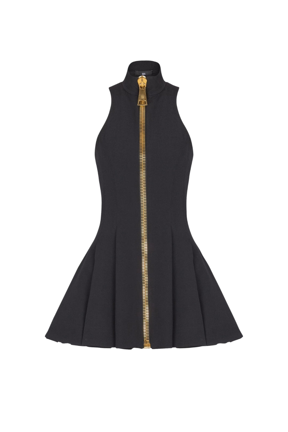 Carol Black Halterneck Dress In Grain De Poudre Wool