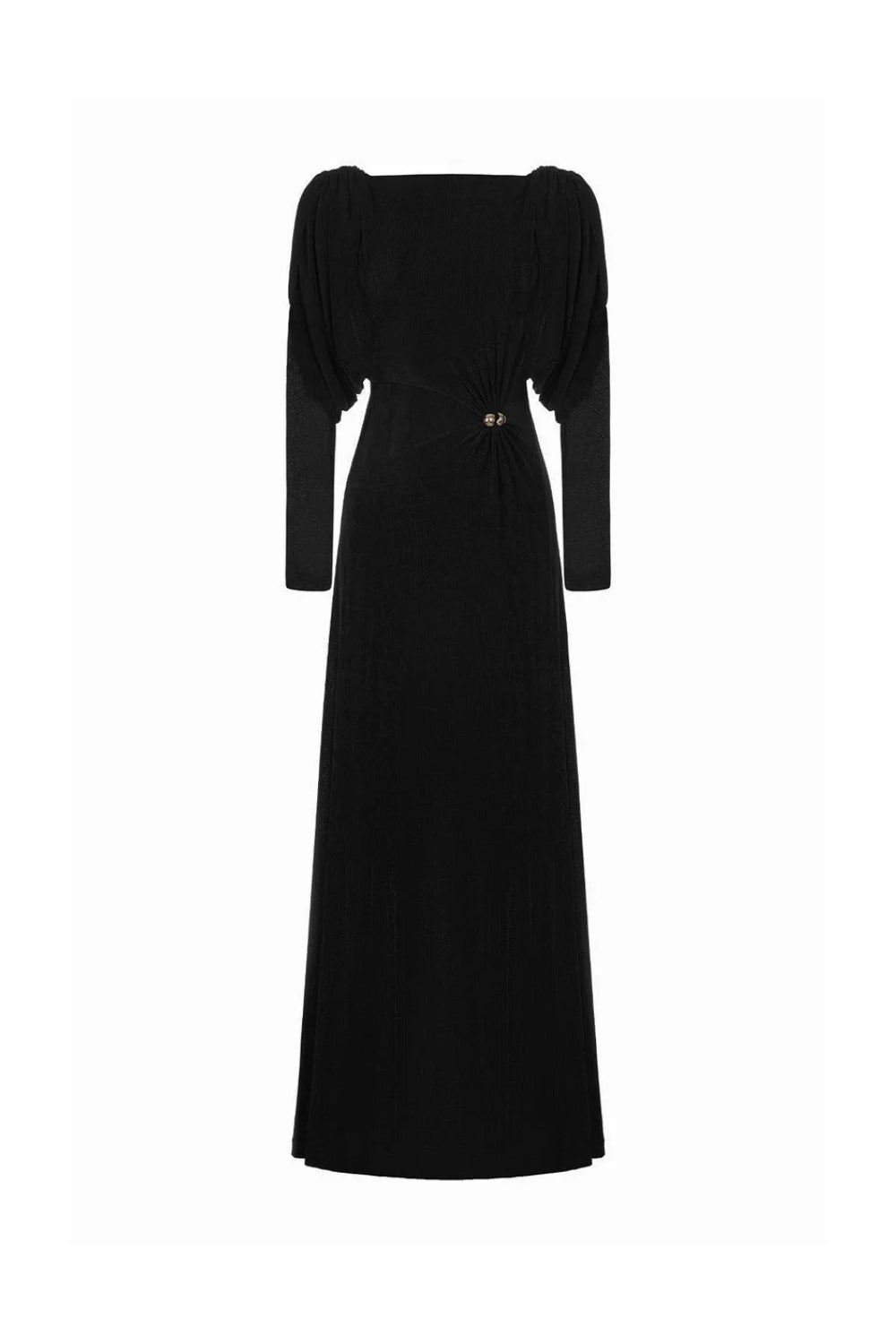 Flowering Girl Women Beryl Pleated Knitted Fabric Maxi Dress In Black