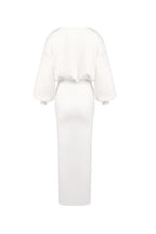 edith High elastic long hip maxi dress in white