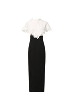 Flowering Girl Women Alice Lace Patchwork Shawl Bodycon Midi Dress In Black
