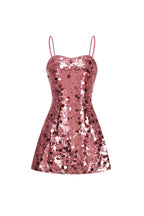 Virginia Strappy Sequin Embellished Mini Dress In Pink