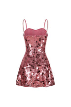 Virginia Strappy Sequin Embellished Mini Dress In Pink