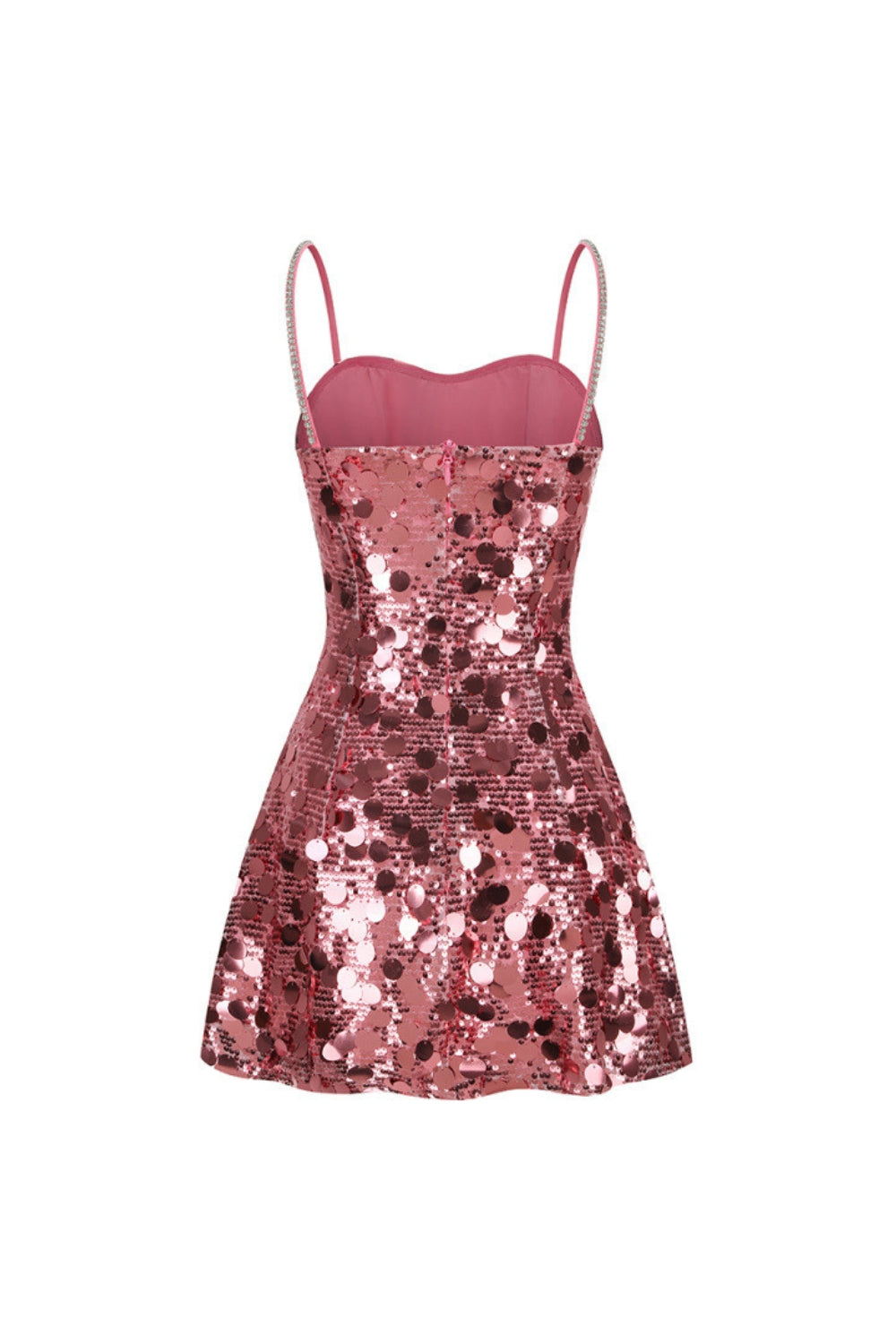 Virginia Strappy Sequin Embellished Mini Dress In Pink