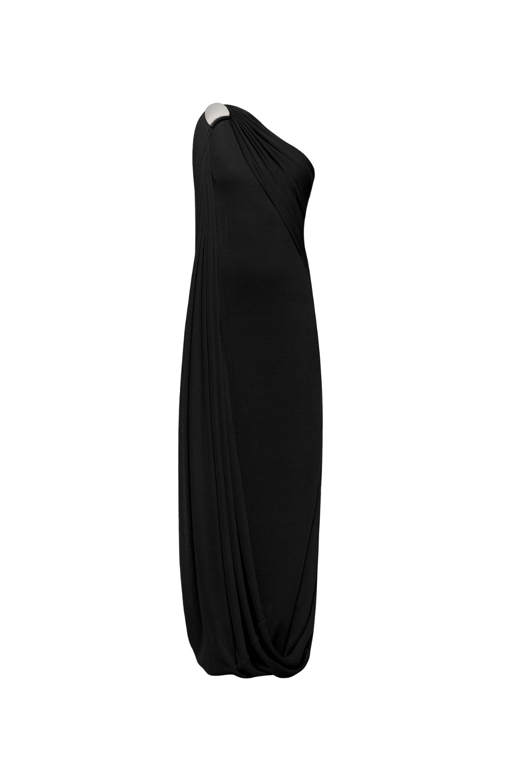 Flowering Girl Women Xaviera One-Shoulder Pleated Backless Maxi Dress In Black
