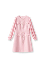 Flowering Girl Women Alani Embossed Chiffon Puff Sleeves Mini Dress In Pink