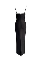 Rita Rhinestone Bandage Maxi Dress In Black