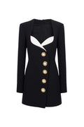 evelyn Asymmetric Buttoned Mini Dress