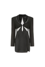 prima Lace see-through blazer mini dress in black