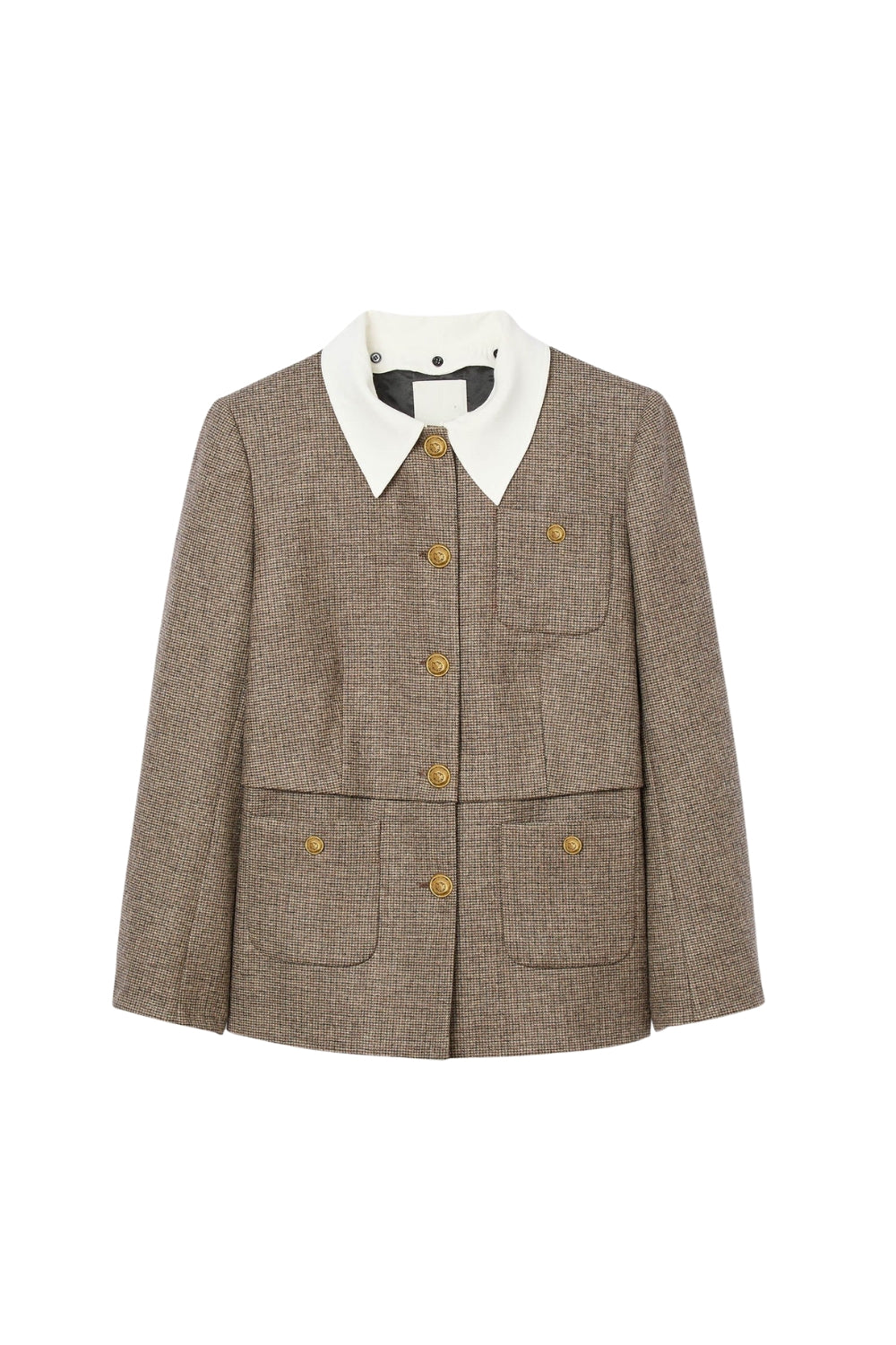 Setlla Houndstooth Suit Jacket In Brown